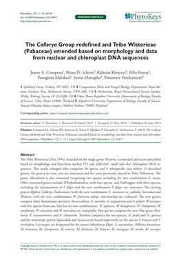 The Callerya Group Redefined and Tribe Wisterieae (Fabaceae) Emended Based on Morphology and Data from Nuclear and Chloroplast DNA Sequences