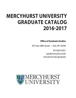 Mercyhurst University Graduate Catalog 2016-2017