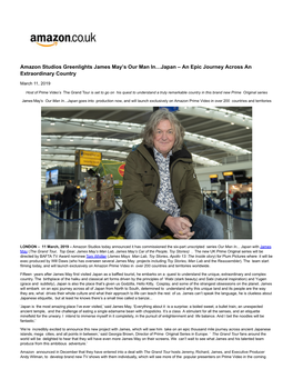 Amazon Studios Greenlights James May's Our Man In…Japan – an Epic
