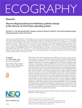 Macroecological and Macroevolutionary Patterns Emerge in the Universe of GNU/Linux Operating Systems