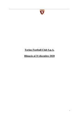 Torino Football Club S.P.A. Bilancio Al 31 Dicembre 2020