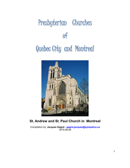 Presbyterian Churches of Quebec City and Montreal