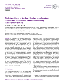 Co-Evolution of Millennial and Orbital Variability in Quaternary Climate