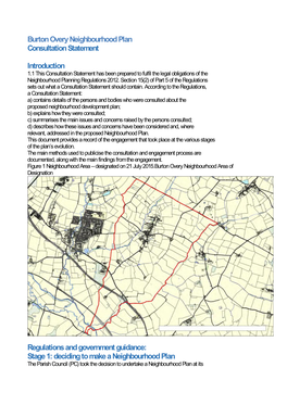 Burton Overy Neighbourhood Plan Consultation Statement