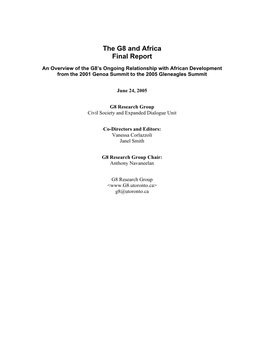 The G8 and Africa Final Report