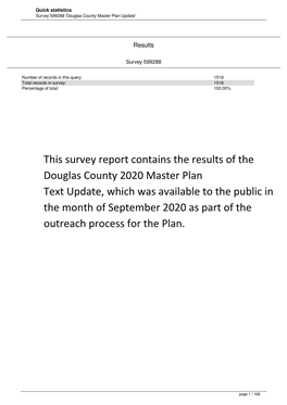 Statistics Survey 599288 'Douglas County Master Plan Update'