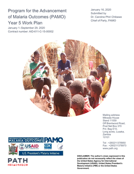 Pamo Year 3 Work Plan