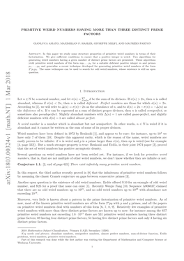 Primitive Weird Numbers Having More Than Three Distinct Prime Factors 3