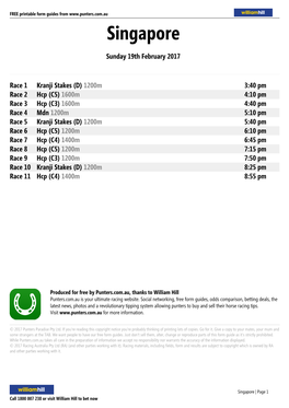 Singapore Printable Form Guide