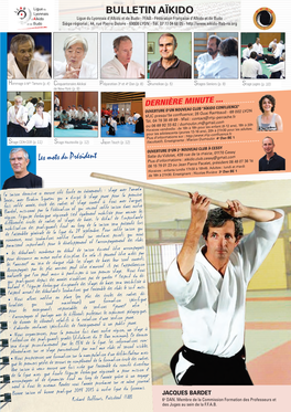 BULLETIN AÏKIDO Ligue Du Lyonnais D'aïkido Et De Budo - FFAB - Fédération Française D'aïkido Et De Budo Siège Régional : 44, Rue Pierre Delore - 69008 LYON - Tél