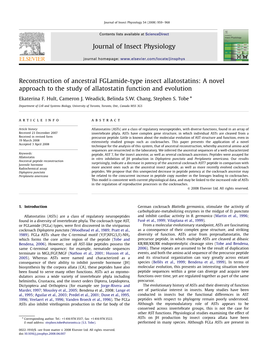 Reconstruction of Ancestral Fglamide-Type Insect Allatostatins: a Novel Approach to the Study of Allatostatin Function and Evolution