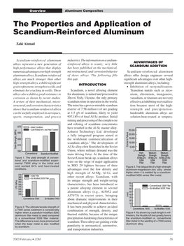 The Properties and Application of Scandium-Reinforced Aluminum