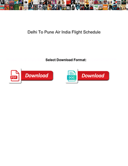Delhi to Pune Air India Flight Schedule