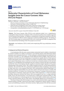 Molecular Characteristics of Uveal Melanoma: Insights from the Cancer Genome Atlas (TCGA) Project