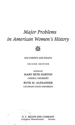 Major Problems in American Women's History