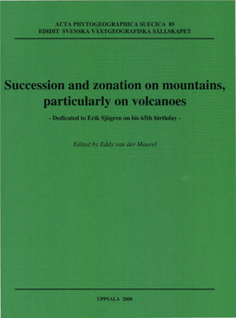 Succession and Zonation on Mountains, Particularly on Volcanoes