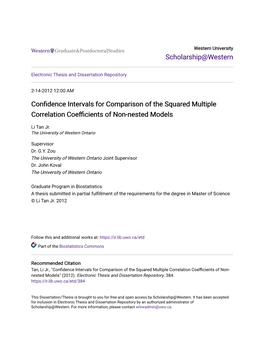 Confidence Intervals for Comparison of the Squared Multiple Correlation Coefficients of Non-Nested Models