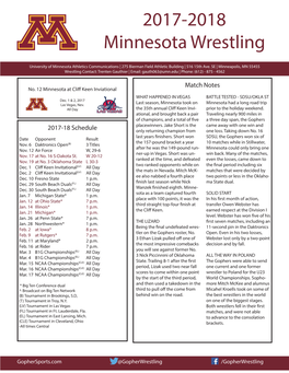 2017-2018 Minnesota Wrestling