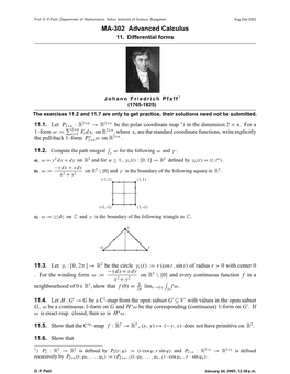 MA-302 Advanced Calculus 11