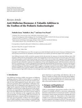 Anti-Müllerian Hormone: a Valuable Addition to the Toolbox of the Pediatric Endocrinologist