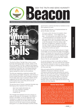 To Open This Issue of the Beacon As a PDF File