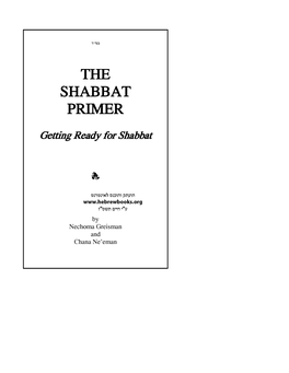 The Shabbat Primer