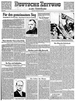 Deutsche Zeitung in Den Niederlanden EINIUGSSTRASSEMSFRÜHLINGS