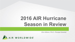 2016 U.S. Hurricane Season Wrap Up