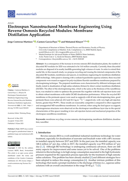 Electrospun Nanostructured Membrane Engineering Using Reverse Osmosis Recycled Modules: Membrane Distillation Application