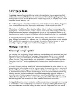 Mortgage Loan