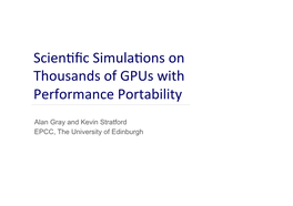 Scienzfic Simulazons on Thousands of Gpus with Performance Portability