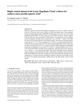 Highly Ionized Plasma in the Large Magellanic Cloud: Evidence for ⋆ Outﬂows and a Possible Galactic Wind