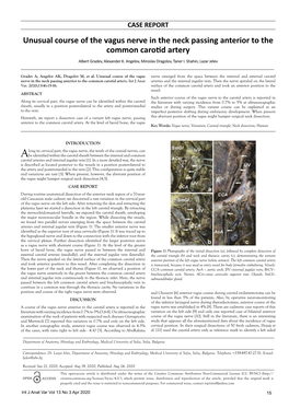 Unusual Course of the Vagus Nerve in the Neck Passing Anterior to the Common Carotid Artery Albert Gradev, Alexander K
