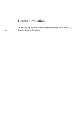 Heart-Humiliation