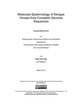 Molecular Epidemiology of Dengue Viruses from Complete Genome Sequences