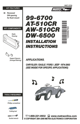 99-6700 At-510Cr Aw-510Cr Dw-6500