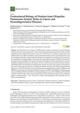 Unstructured Biology of Proteins from Ubiquitin-Proteasome System