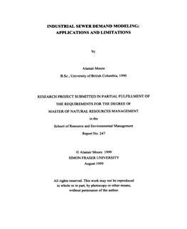 Industrial Sewer Demand Modeling: Applications and Limitations