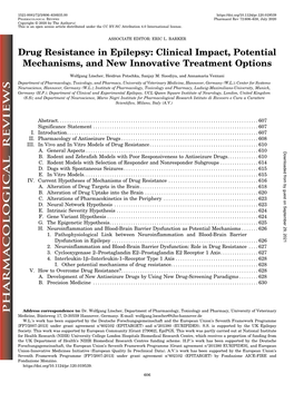 Drug Resistance in Epilepsy: Clinical Impact, Potential Mechanisms, and New Innovative Treatment Options