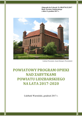 Program Opieki Nad Zabytkami- Lata 2017-2020