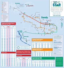 SAM Stops Every 2-3 Blocks at Bus Stop Locations Along
