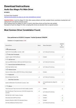 Audio Ess Allegro Pci Wdm Driver 8/13/2015