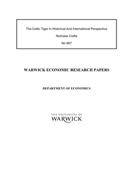 The Celtic Tiger in Historical and International Perspective