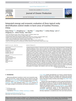 Integrated Emergy and Economic Evaluation of Three Typical Rocky Desertiﬁcation Control Modes in Karst Areas of Guizhou Province, China