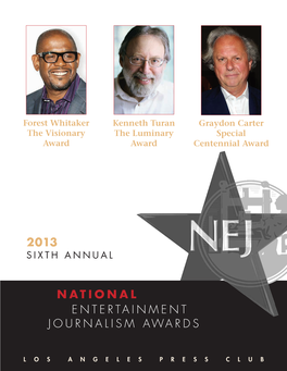 2013 National ENTERTAINMENT JOURNALISM AWARDS