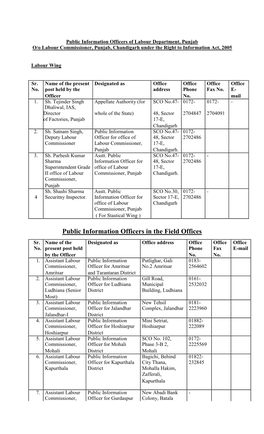 Public Information Officers in the Field Offices