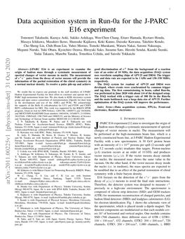 Data Acquisition System in Run-0A for the J-PARC E16 Experiment