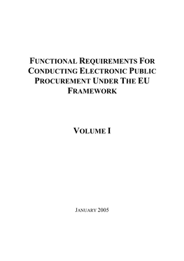 Functional Requirements for Conducting Electronic Public Procurement Under the Eu Framework