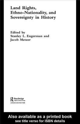 Land Rights, Ethno-Nationality, and Sovereignty in History