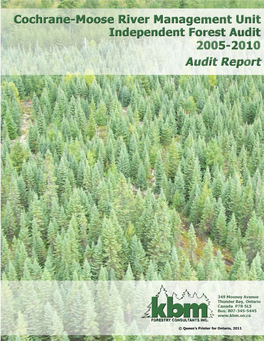 Cochrane-Moose River Management Unit In...Nt Forest Audit 2005-2010